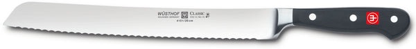 4151-7 wusthof classic bread knife. 10 inches. serrated. riveted handle.