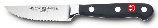 4003-7 wusthof classic serrated paring knife. 3 inches. riveted handle