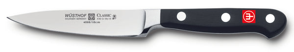 4066-7/10 wusthof classic paring knife. 4 inches. riveted handle.