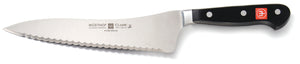 4128-7 wusthof classic offset deli knife. serrated. 8 inches. riveted handle.