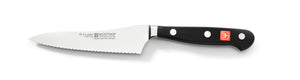 4128-7/12 wusthof classic artisan utility knife. serrated. 5 inches. riveted handle.
