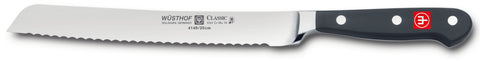 4149-7 wusthof classic bread knife. serrated. 8 inches. riveted handle.