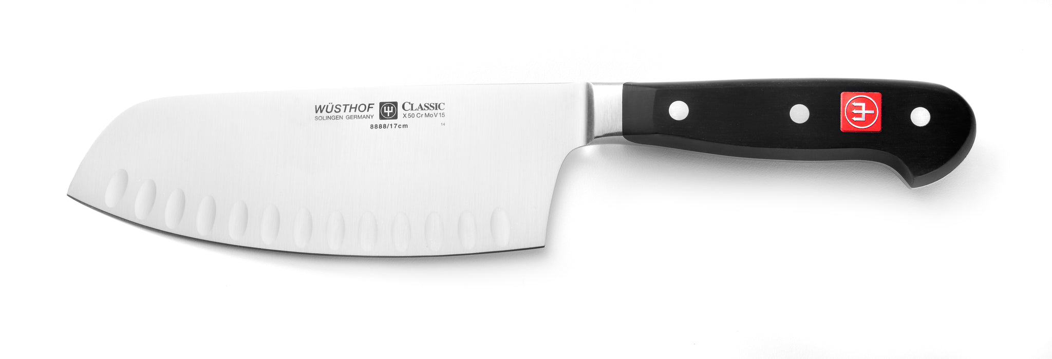 8888-7 wusthof classic hollow edge chai dao. 7 inches. riveted handle.